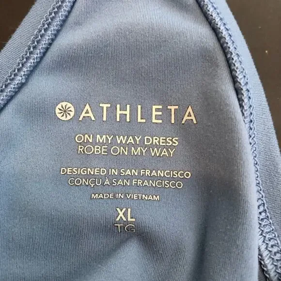 Athleta On My Way blue racerback sleeveless athletic dress size Extra Large XL - Picture 7 of 15